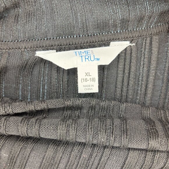 TIME AND TRU NEW Ribbed Turtleneck Womens XL Black Long Sleeve Stretch - Picture 6 of 8